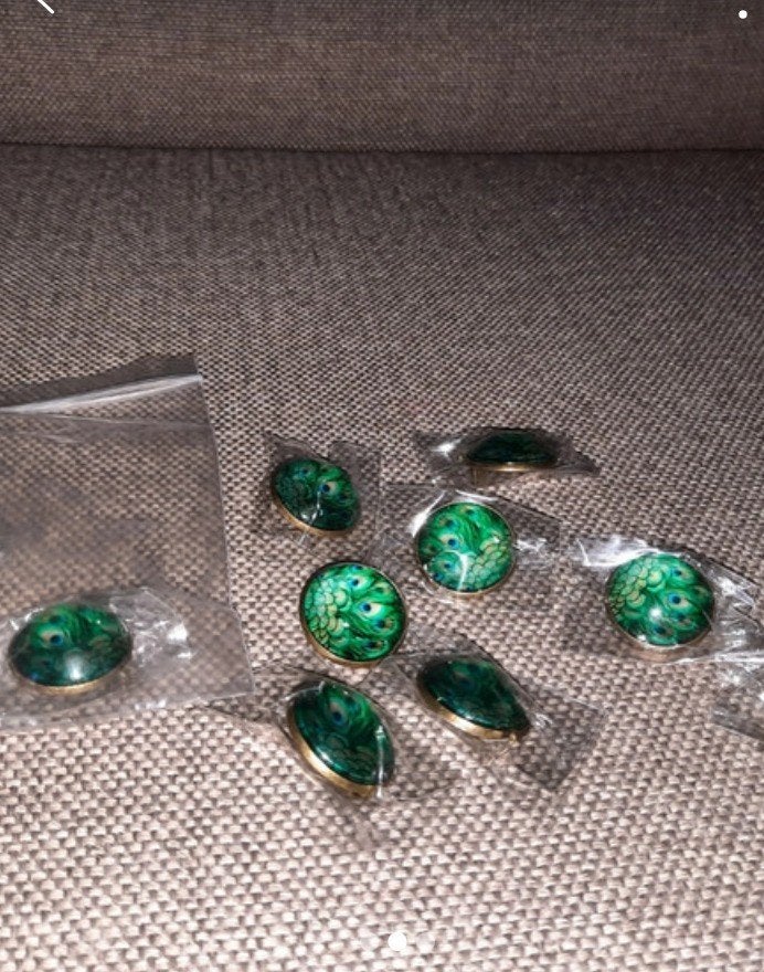 Broches pauwenveren, Overige materialen, Minder dan 4 cm, Nieuw, Ophalen of Verzenden