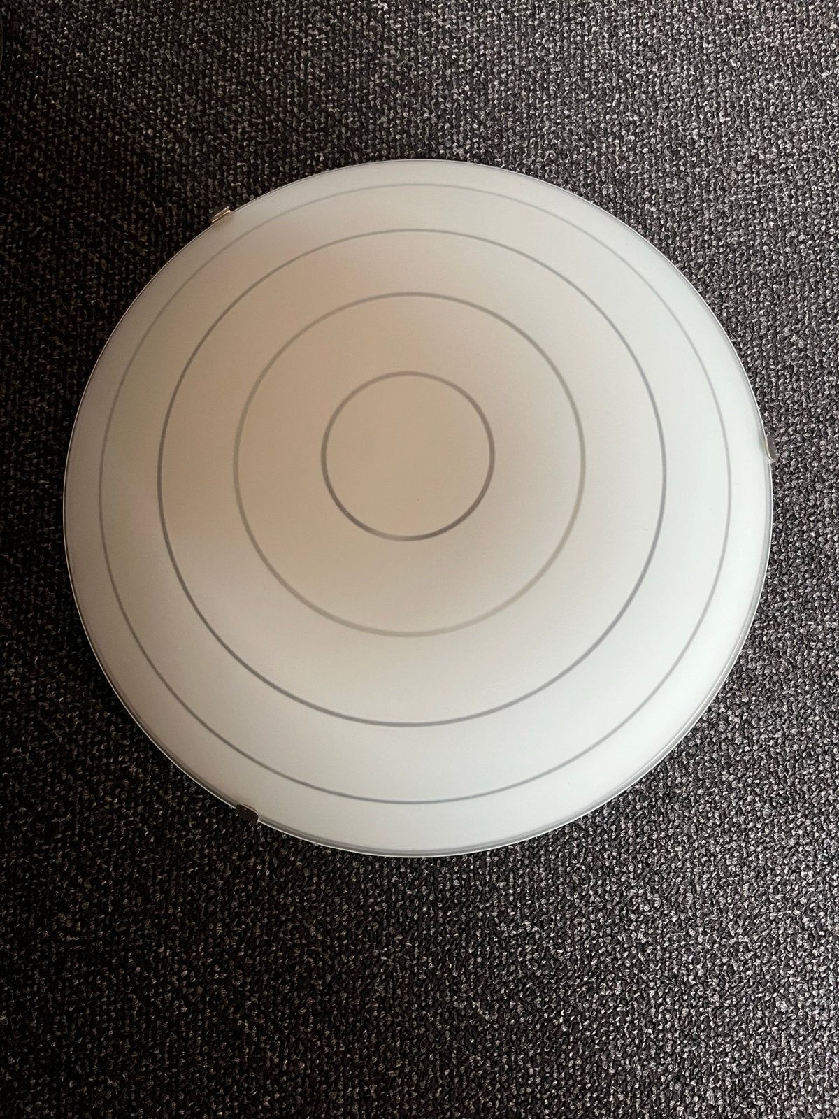 Moderne Plafondlamp - Wit Glas met Cirkelpatroon, Ophalen, Gebruikt, Glas