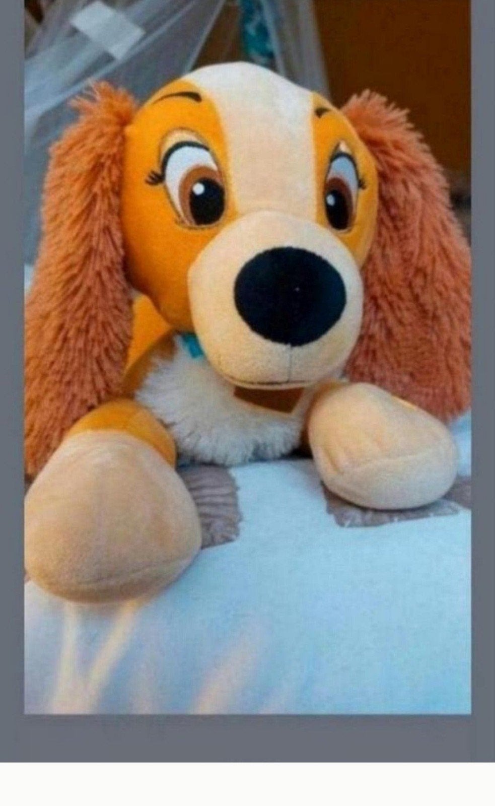 knuffel hond lady, met geluid (van lady en de vagebond), Ophalen of Verzenden, Zo goed als nieuw, Hond