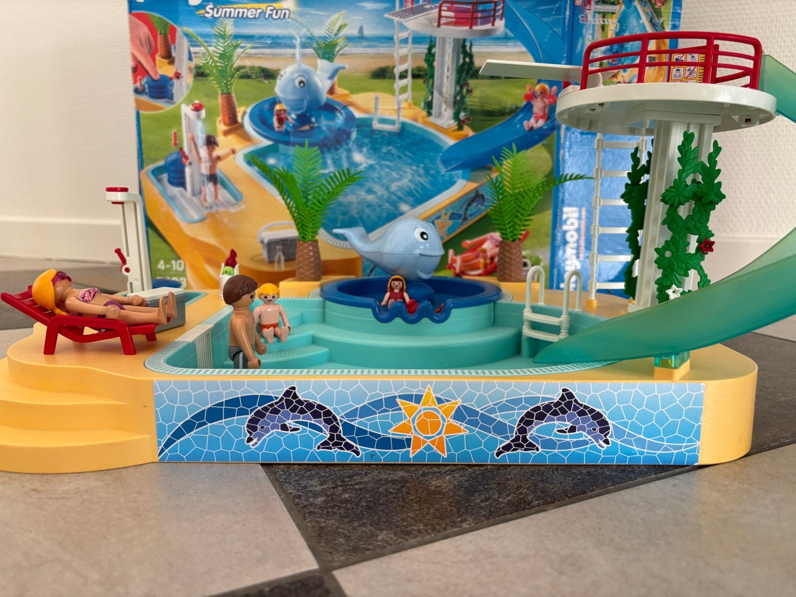 Playmobil Summer Fun Zwembad met Glijbaan, Kinderen en Baby's, Ophalen of Verzenden, Gebruikt, Jongen of Meisje