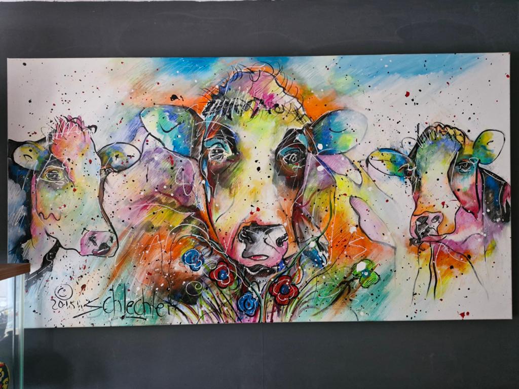 Schilderij koeien landschap kunst, Ophalen