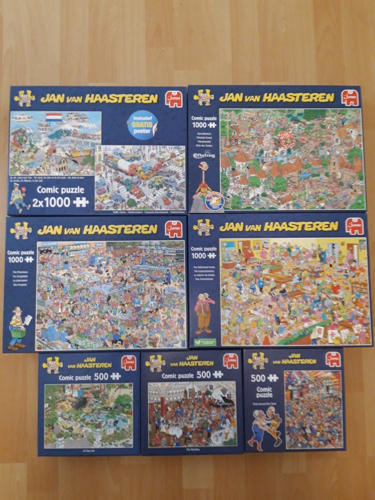 te koop Jan van Haasteren puzzels, Ophalen of Verzenden, 500 t/m 1500 stukjes, Zo goed als nieuw