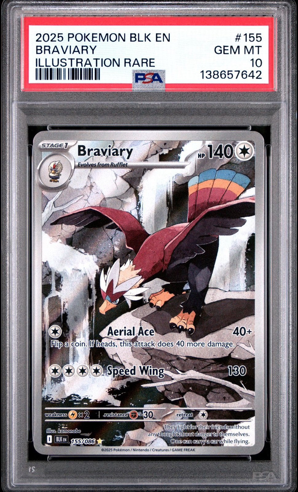 Braviary #155 IR PSA 10, Ophalen of Verzenden, Nieuw, Losse kaart, Foil
