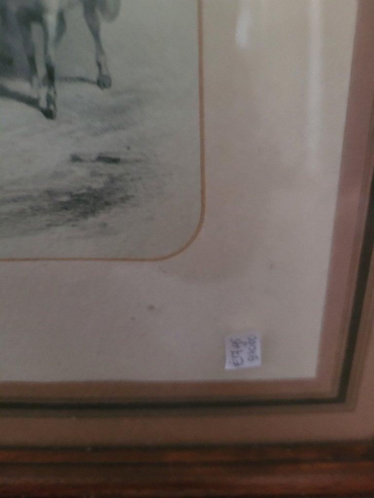 Vintage houten lijst met romantische Engelse prent foto 1/5, Ophalen of Verzenden