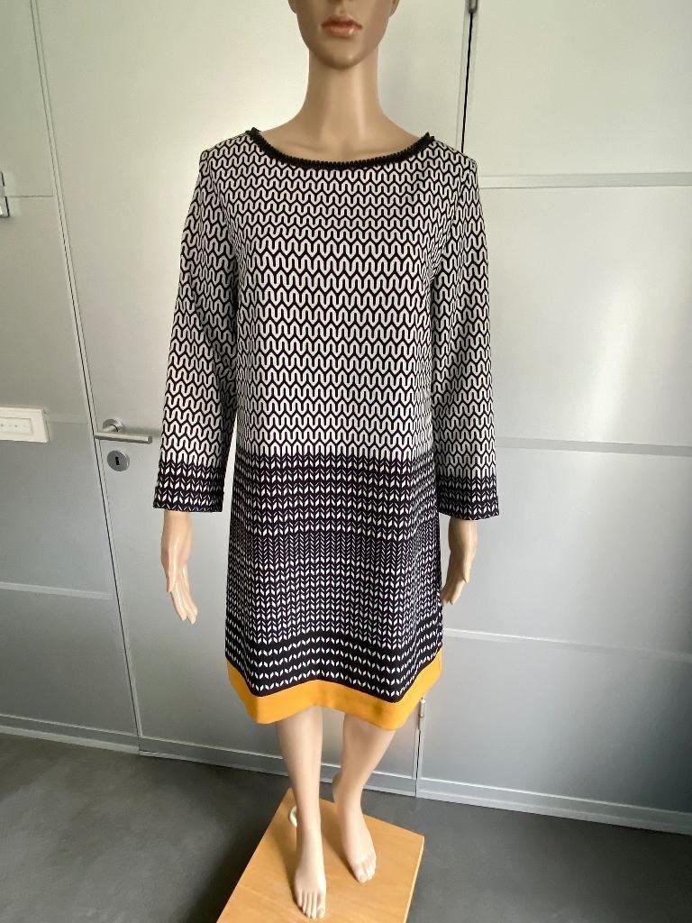 K06 Ana Alcazar maat 36/38=S/M jurk jurkje zwart/wit/geel, Kleding | Dames, Jurken, Zwart, Ophalen of Verzenden, Zo goed als nieuw