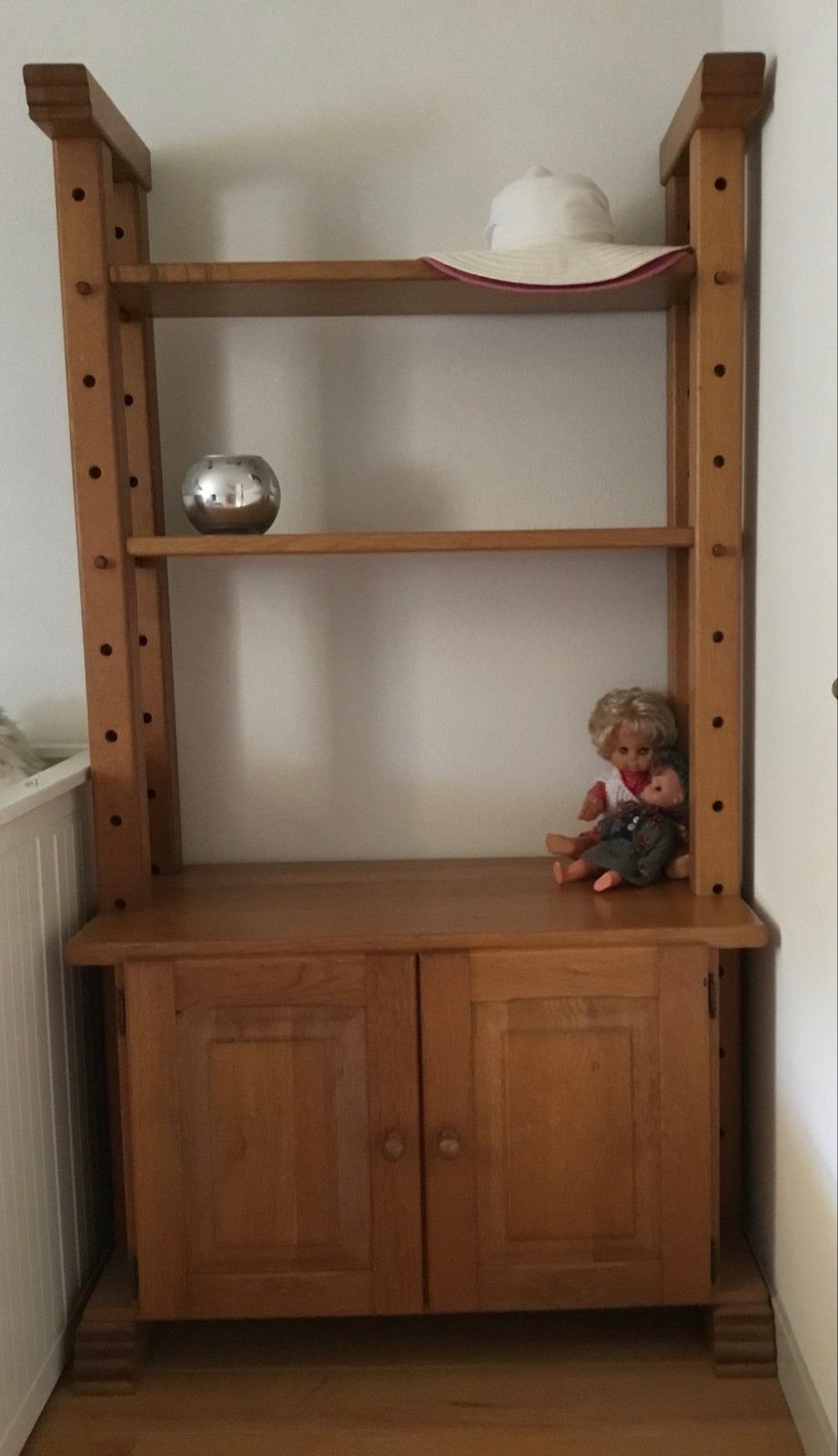 Massieve blank eiken kast met planken en deuren, Ophalen, Gebruikt, Eikenhout, 50 tot 100 cm