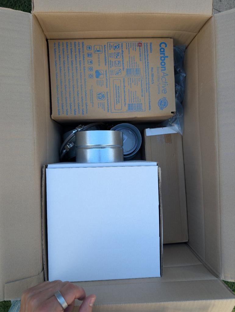 complete luchtafvoerset met Carbon Active koolstoffilter (30, Ophalen of Verzenden, Nieuw, Ventilator en Afzuiger