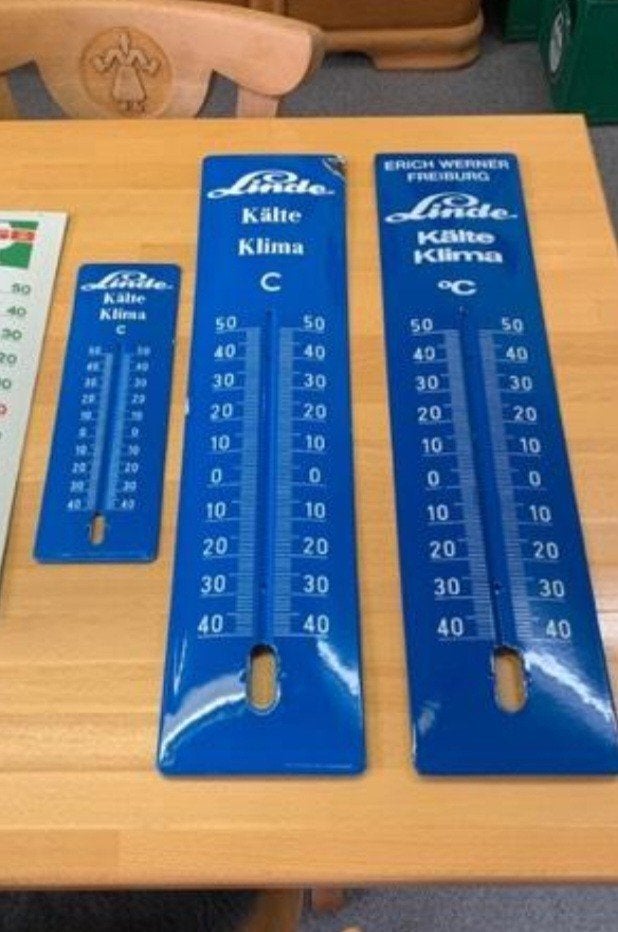 Linde Kälte Klima Thermometers email, Buitenthermometer, Gebruikt, Metaal, Ophalen of Verzenden