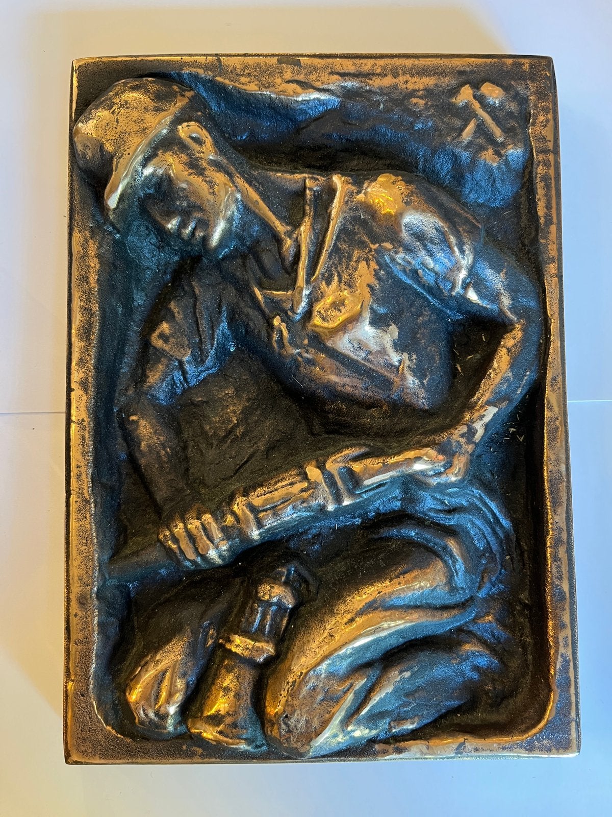 Zware plaquette mijnwerker, Ophalen of Verzenden