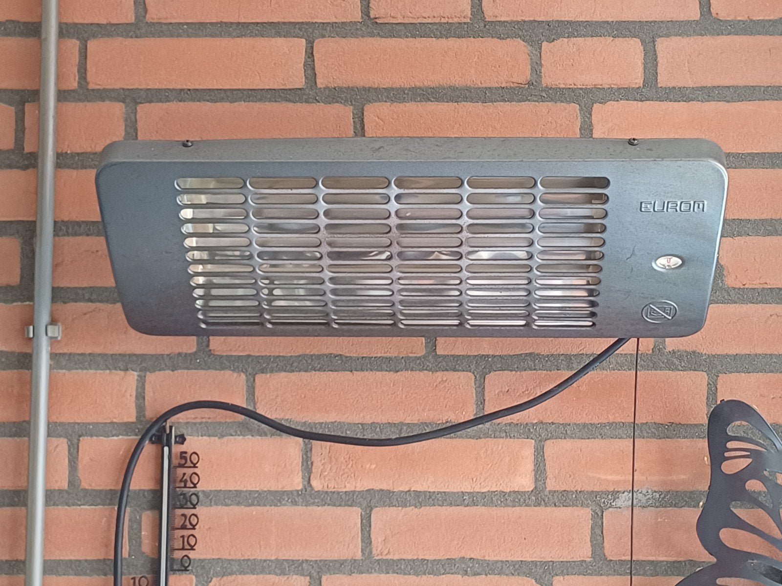 Eurom Q-time 2001 Elektrische Terrasverwarmer - Z.G.A.N., Zo goed als nieuw, Waterbestendig, Wand, Ophalen