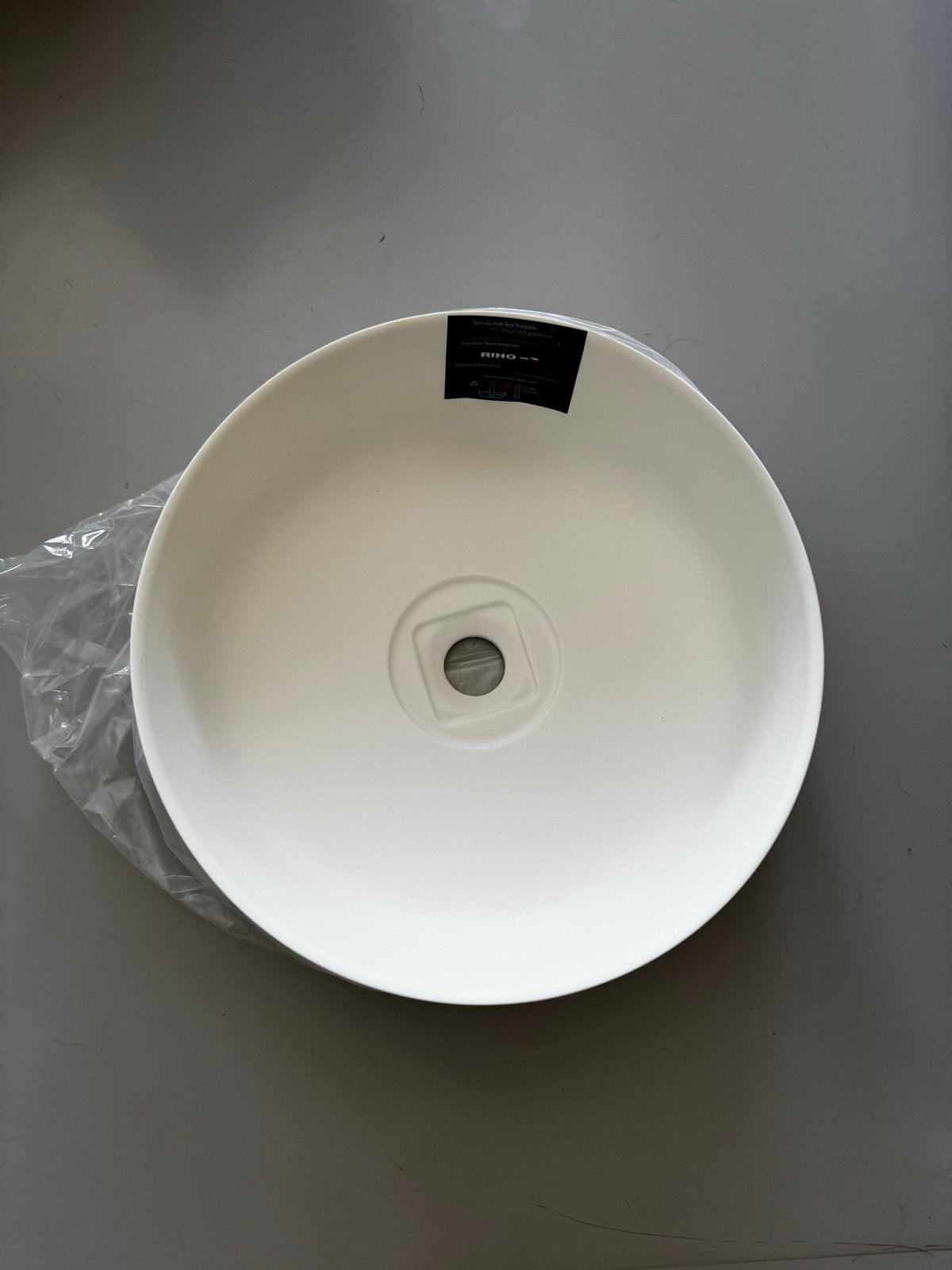 Nieuw: Riho F70026 Thin Round Bowl Wastafel - Mat Wit, Ophalen, Nieuw, Wastafel