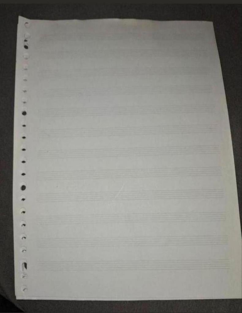 50 vellen blanco muziekpapier - Nieuw, Ophalen of Verzenden