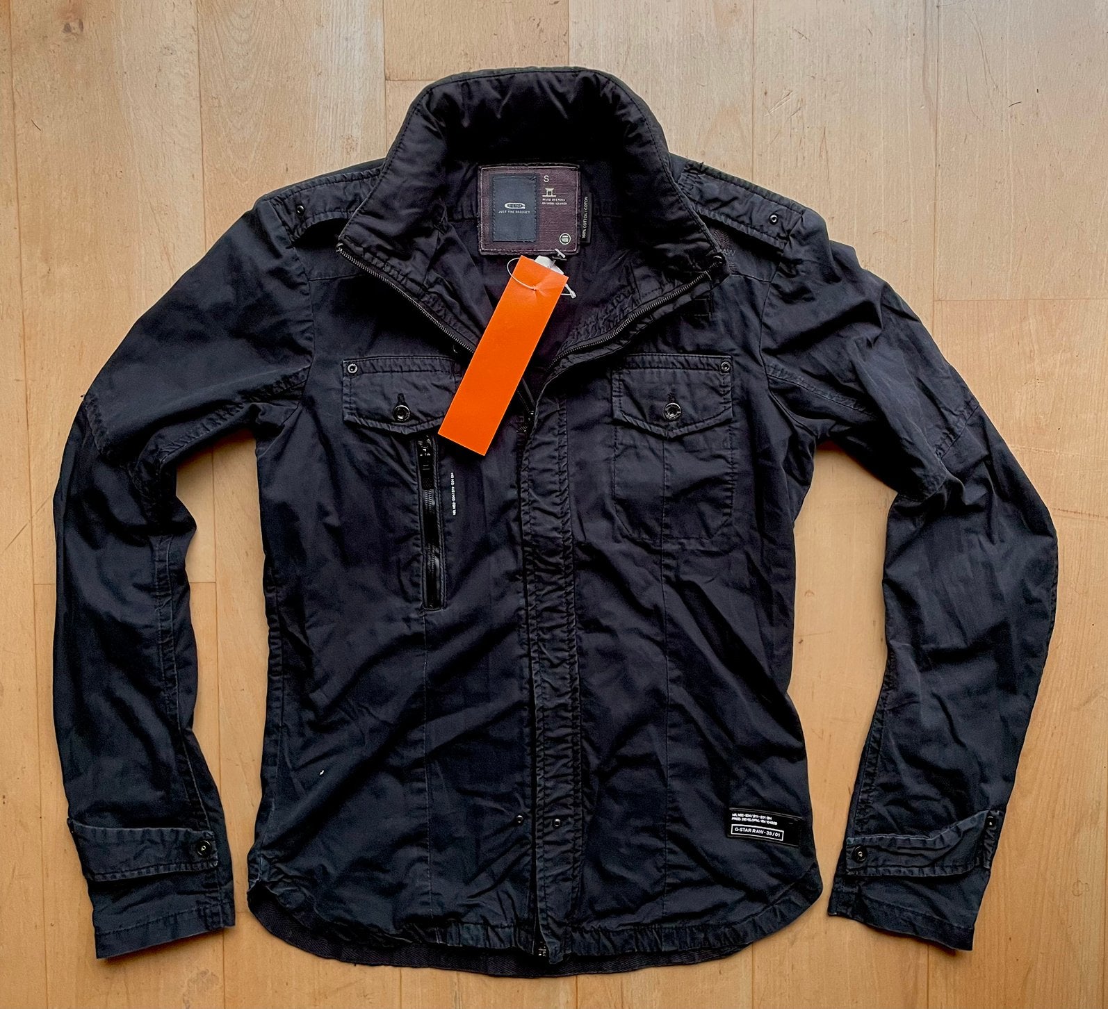 G Star Raw stoere jas met opvouwbare capuchon S zwart, Ophalen of Verzenden, Maat 46 (S) of kleiner, Zwart
