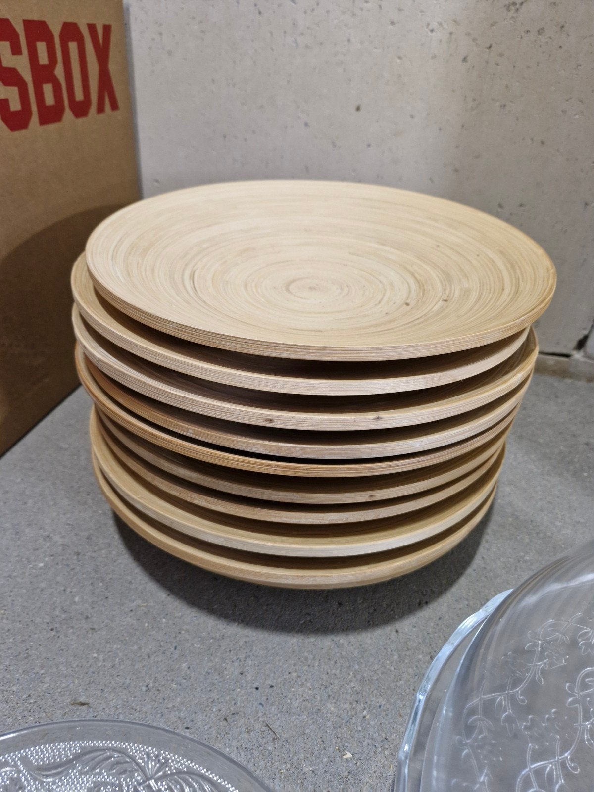 Set van 10 bamboe schalen, Gebruikt, Schaal, Rond, Ophalen of Verzenden
