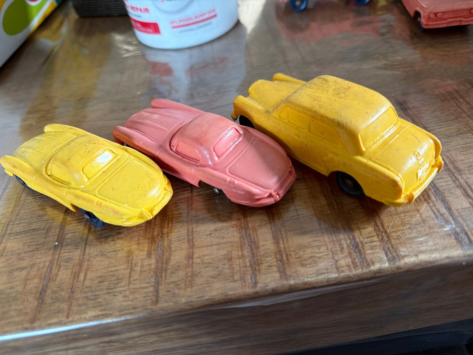 Drie vintage Tomte Mercedes speelgoedauto's, Overige merken, B, Gebruikt, Ophalen of Verzenden