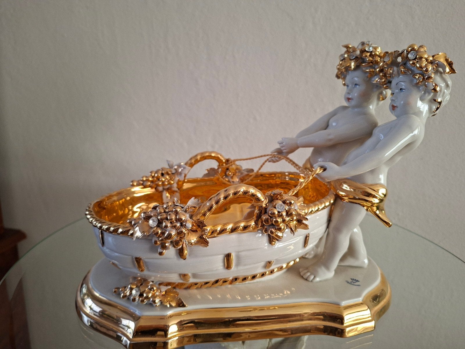 Originele Cesare Villari Capodimonte Porseleinen Schaal, Ophalen