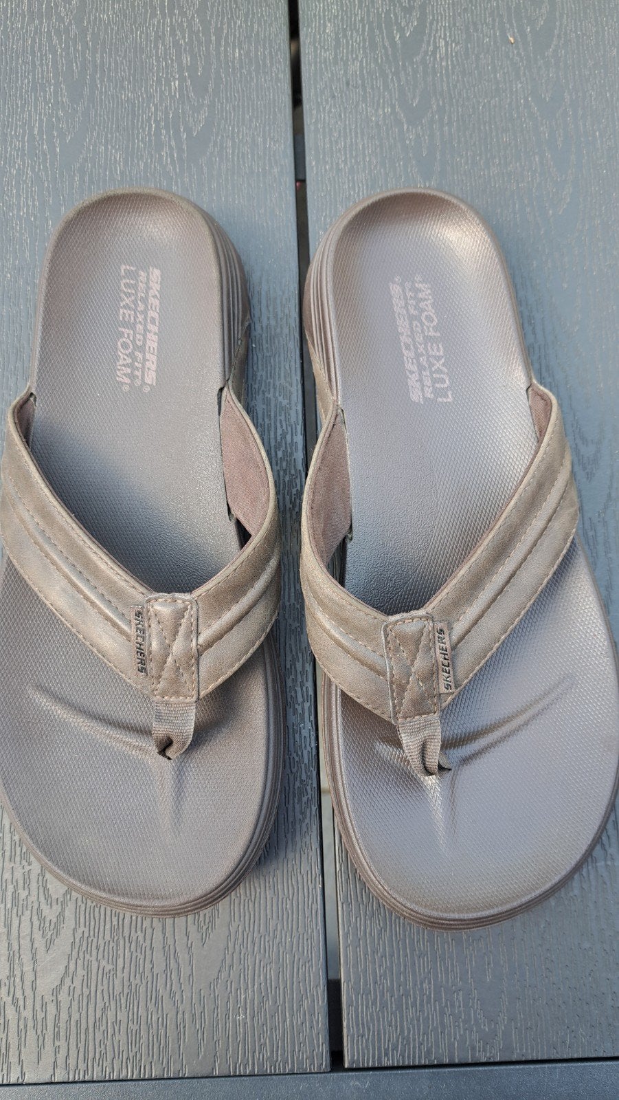 Skechers slippers heren maat 44 - Zo goed als nieuw, Slippers, Bruin, Ophalen of Verzenden, Zo goed als nieuw