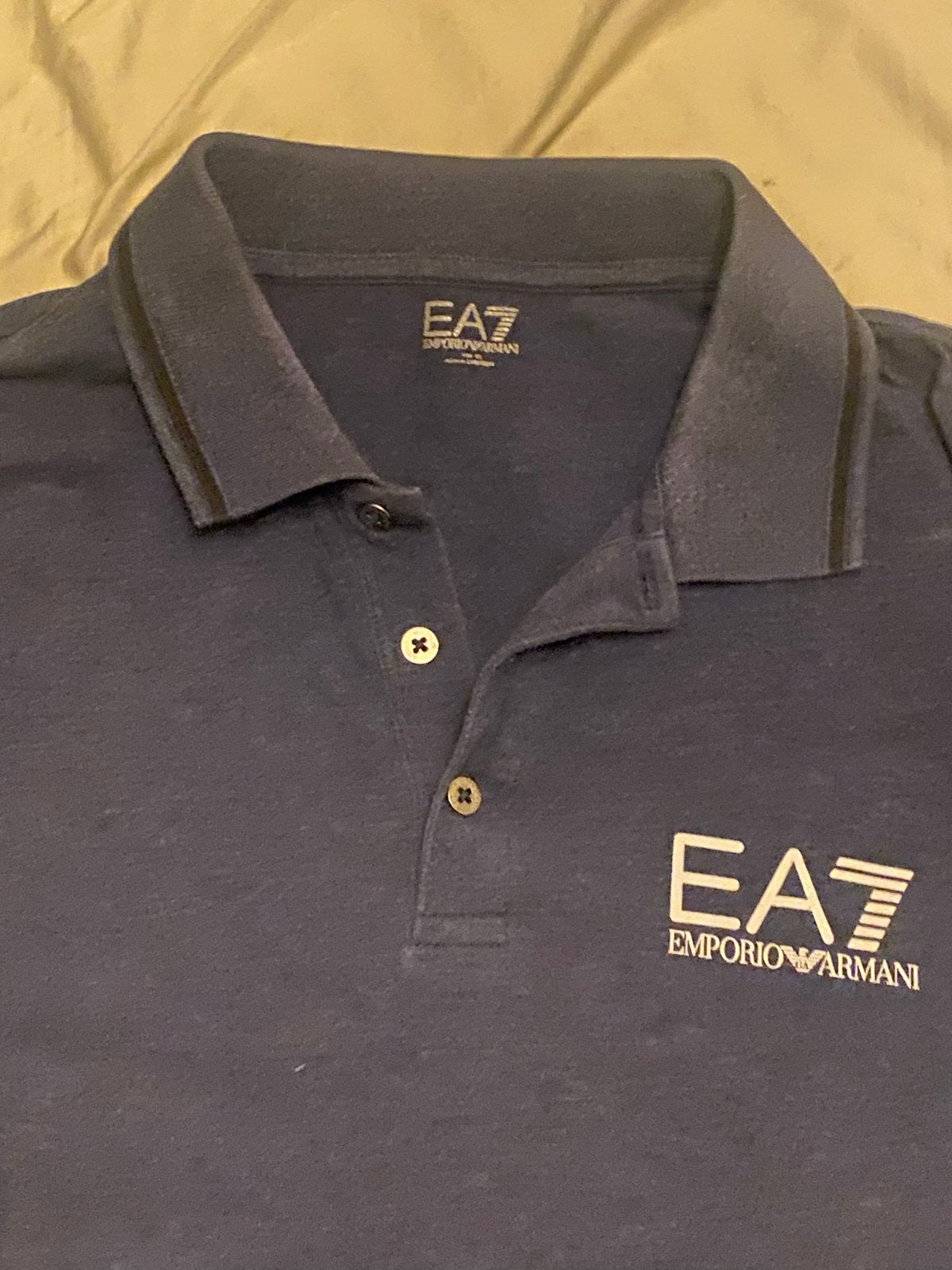EA7 Emporio Armani Polo T-shirt - Maat XL, Kleding | Heren, Ophalen of Verzenden, Gedragen, Maat 56/58 (XL), Blauw