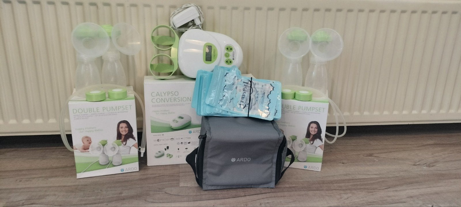Ardo Calypso dubbele borstkolf met accessoires, Ophalen, Gebruikt