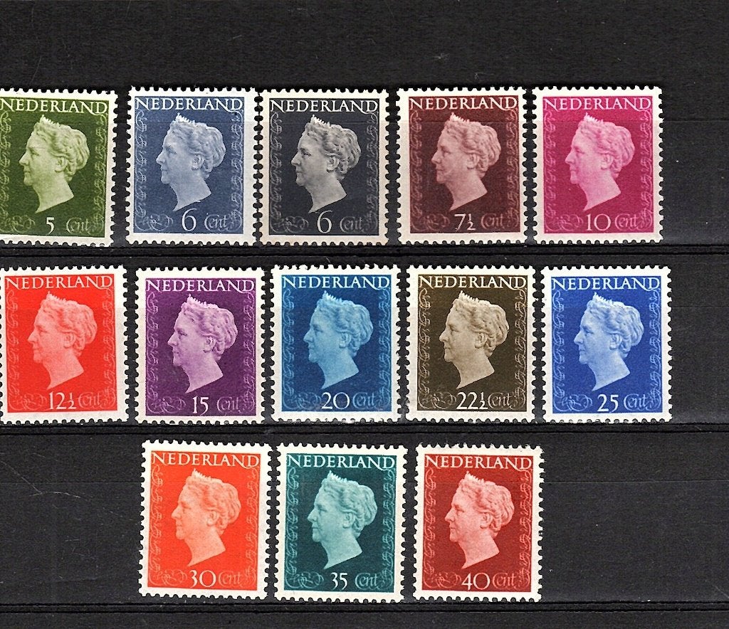 847nvph 474-486 koningin wilhelmina1947 postfris zie scan., Ophalen of Verzenden, Na 1940, Postfris