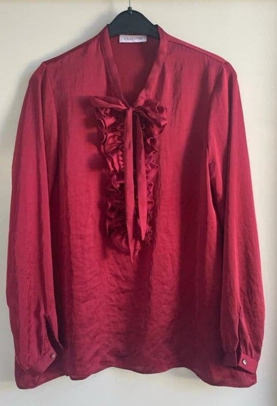 Prachtige blouse van Louis and Mia - bordeauxrode maat 36, Ophalen of Verzenden, Zo goed als nieuw, Maat 36 (S), Rood