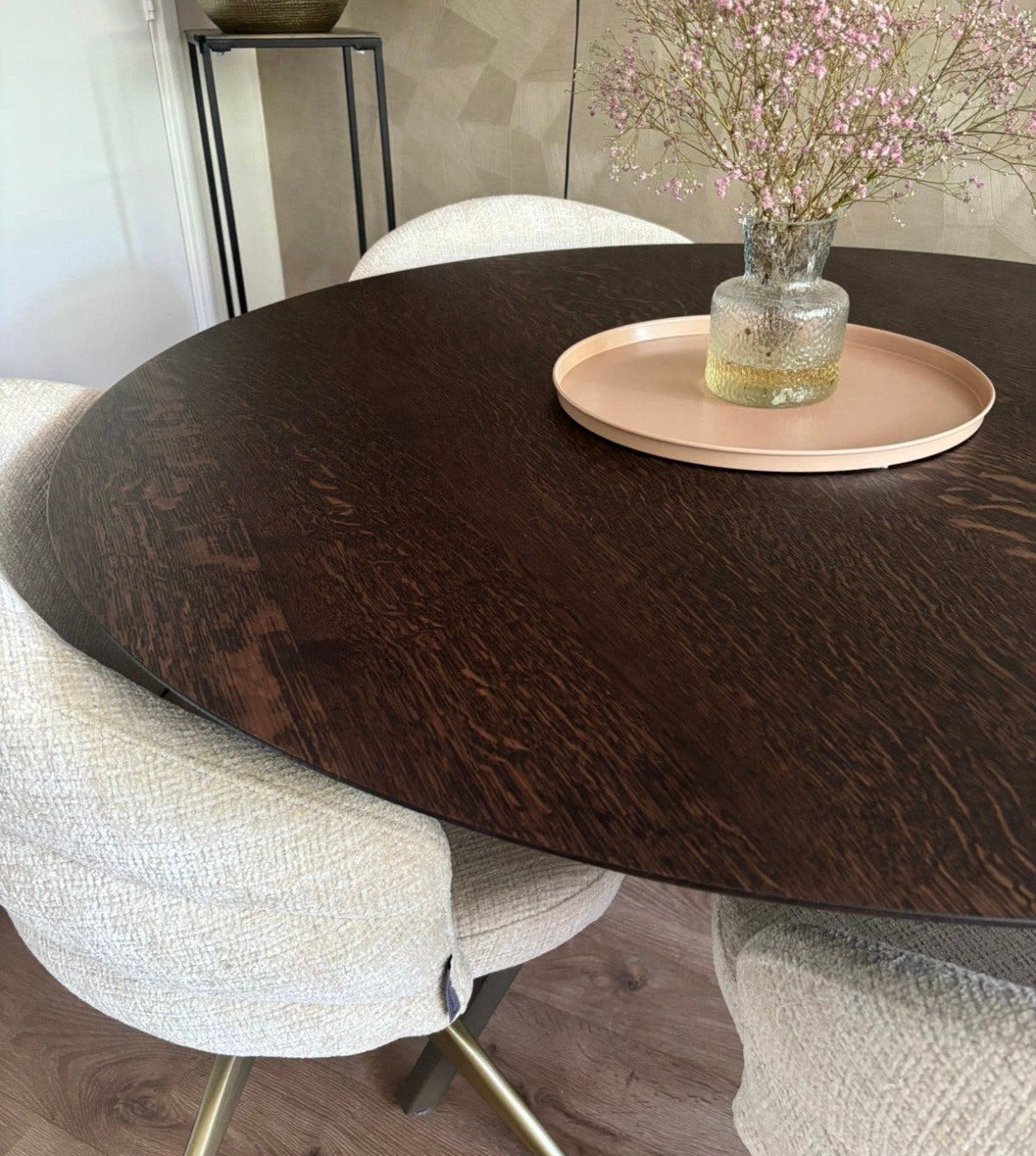 Ronde eetkamertafel/eettafel, Huis en Inrichting, Tafels | Salontafels, Ophalen, 100 tot 150 cm, Rond, 200 cm of meer
