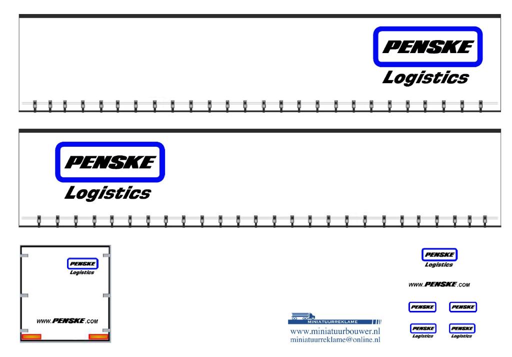 Vrachtauto decal 1:50 Penske logistics ( type 1 ), Verzenden, Nieuw, Bus of Vrachtwagen, Overige merken