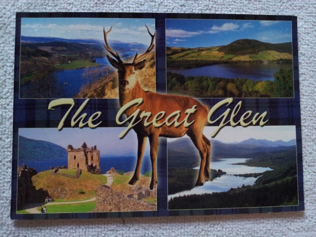 Ansichtkaart gelopen Schotland The Great Glen airmail strook, Verzamelen, Ophalen of Verzenden, 1980 tot heden, Gelopen, Engeland