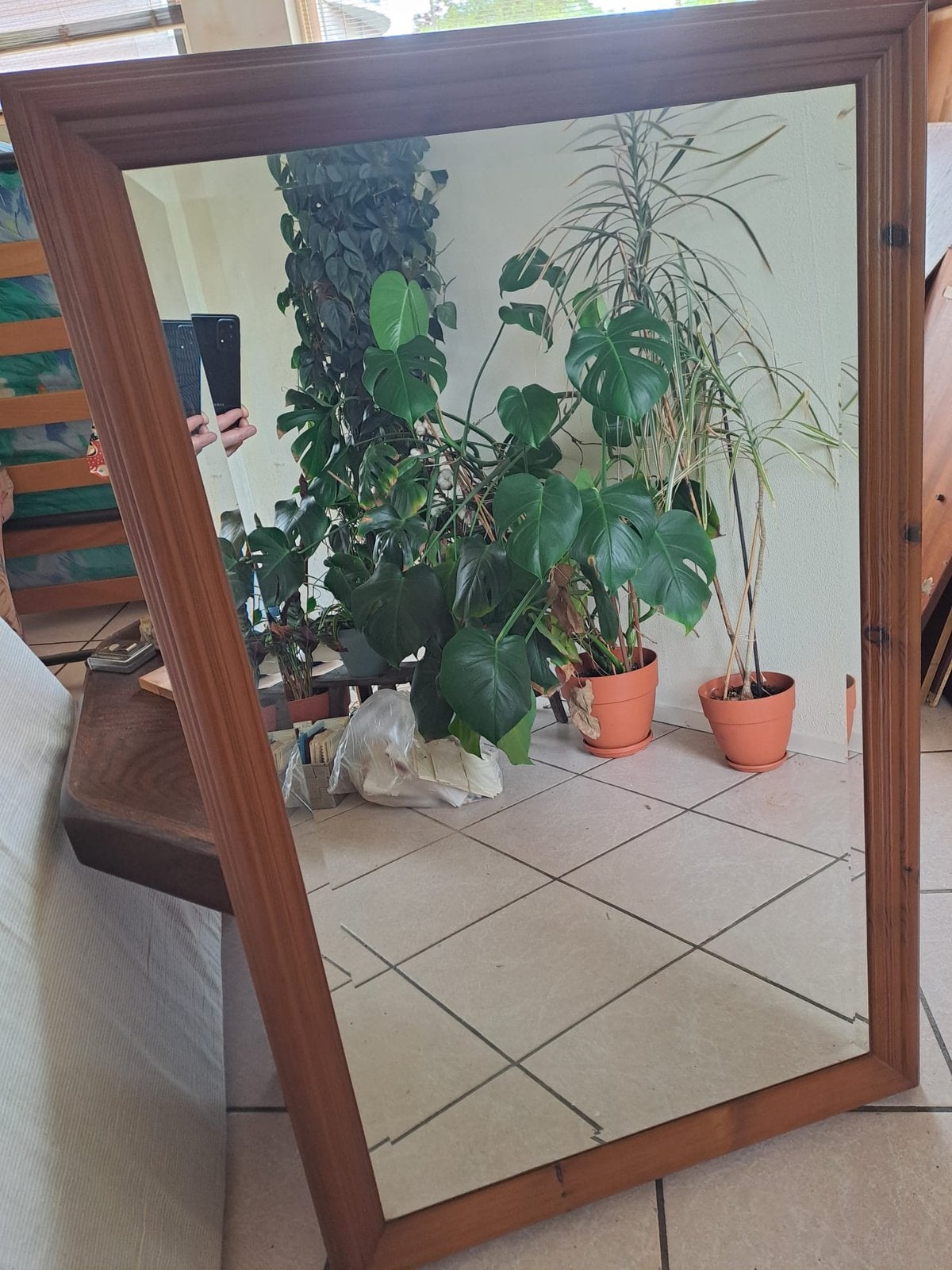 Spiegel met facet glas..!!, Ophalen, Zo goed als nieuw, Rechthoekig, Minder dan 100 cm