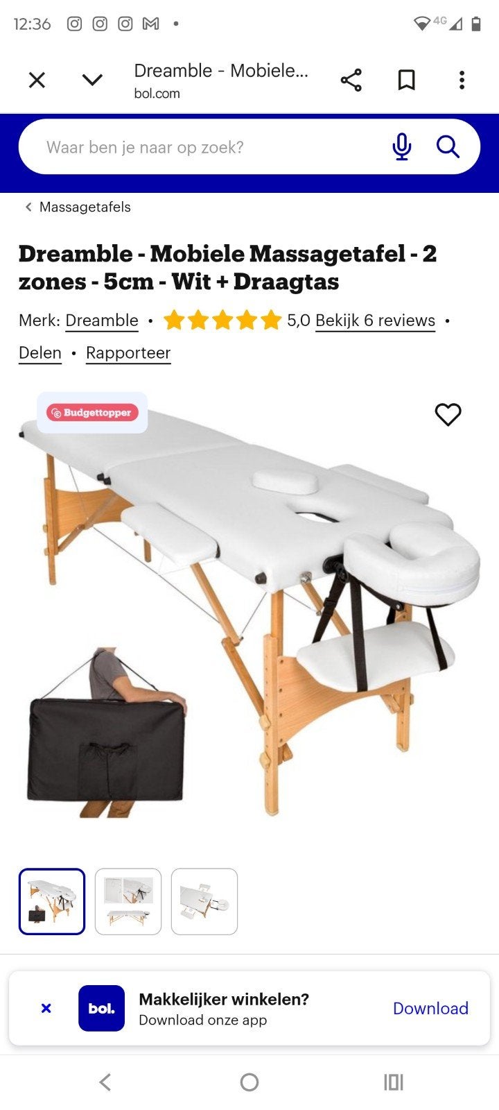 Als nieuw! Mobiele massage tafel, Ophalen, Zo goed als nieuw, Massagetafel