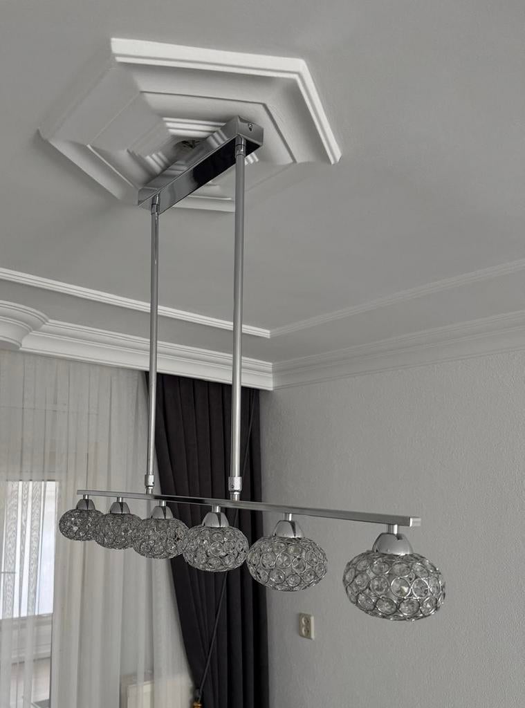 Mooie Hanglamp met 6 bollen voor eettafel - Venlo, Ophalen, Gebruikt, Glas