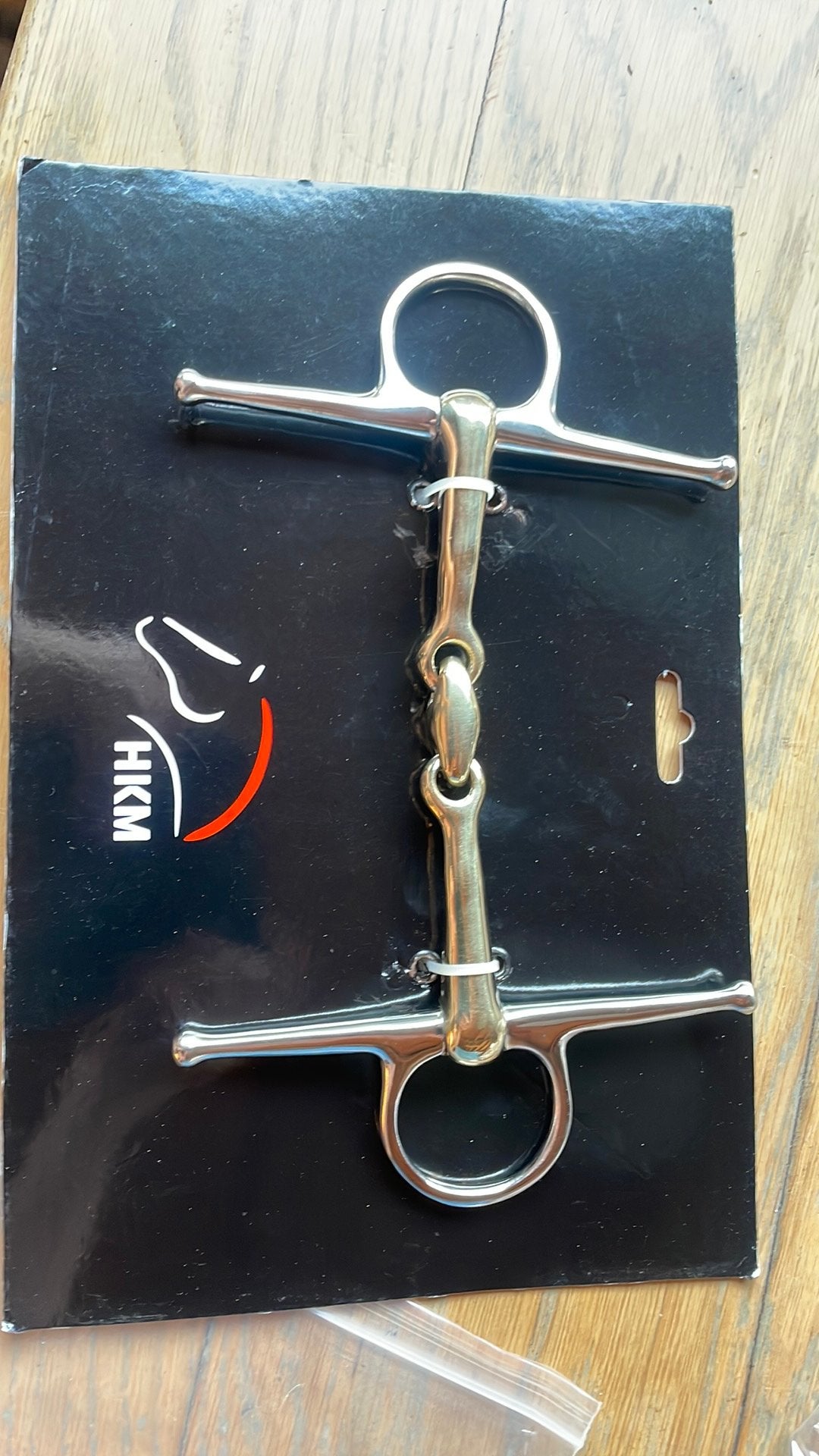 Nieuw nog in verpakking HKM dubbelgebroken kneveltrens, Nieuw, Ophalen of Verzenden, Goud, Extra Full