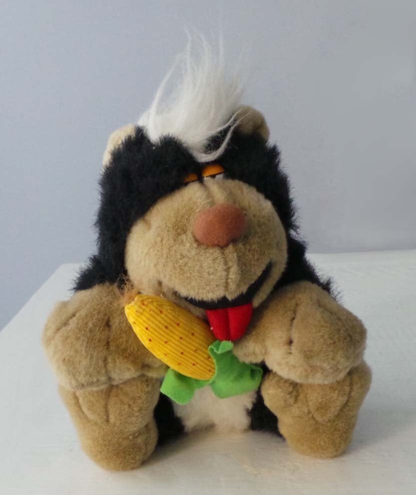 Knuffel AAP met maiskolf, Ophalen of Verzenden, Zo goed als nieuw, Bruin, Aap