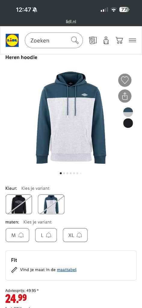 Hoodies umbro, Kleding | Heren, Overige kleuren, Nieuw, Overige maten, Ophalen of Verzenden