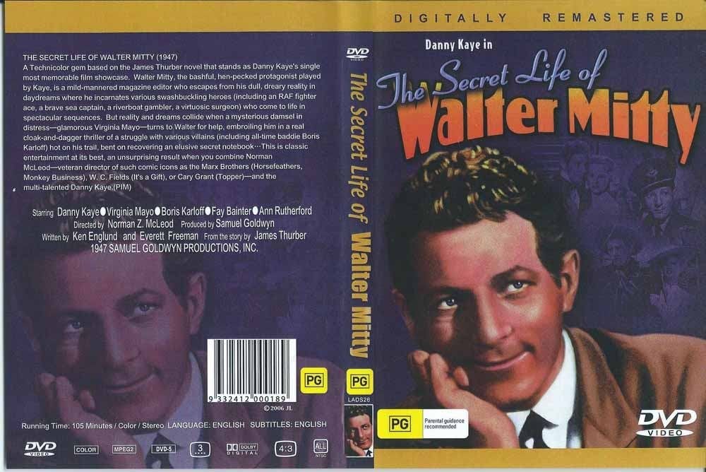 The Secret Life of Walter Mitty 1947 DVD met Danny Kaye,, Cd's en Dvd's, Alle leeftijden, Ophalen of Verzenden, Zo goed als nieuw