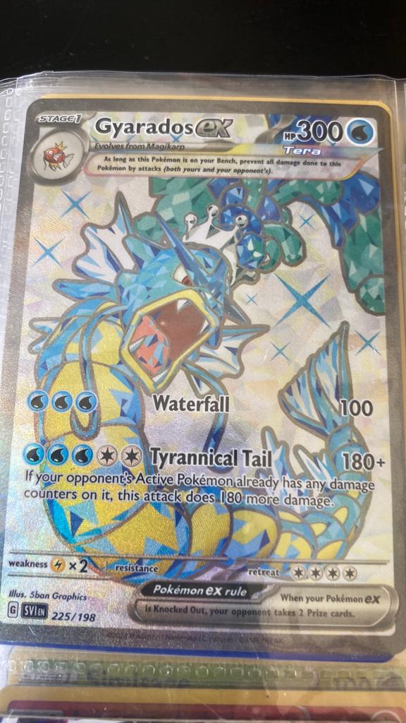 Pokémon Kaart Gyarados ex Tera (SV:EN 225/198) - Nieuwstaat, Ophalen of Verzenden, Nieuw, Losse kaart, Foil