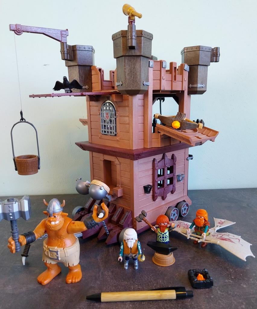 Playmobil Dwergen Aanvalstoren (9340) + Zweefvlieger (9342), Ophalen of Verzenden, Los playmobil