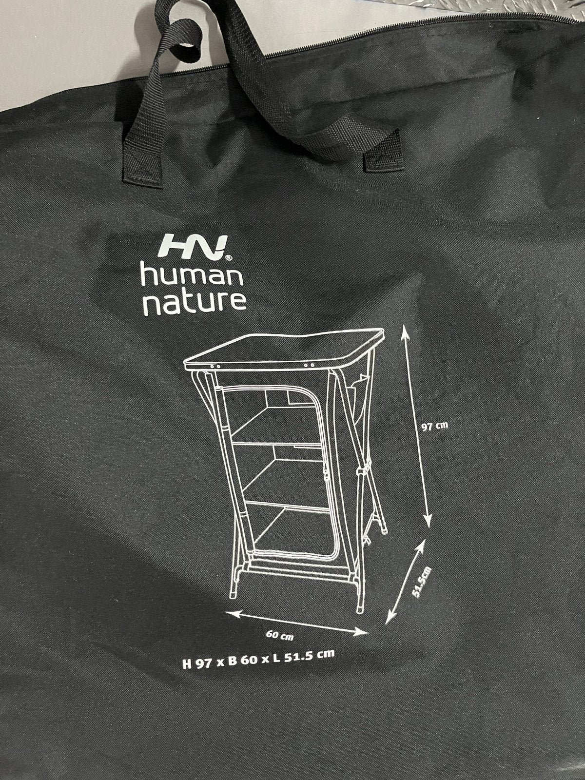 Human Nature Opvouwbare Campingkast met 3 Planken, Caravans en Kamperen, Kampeeraccessoires, Ophalen of Verzenden, Zo goed als nieuw