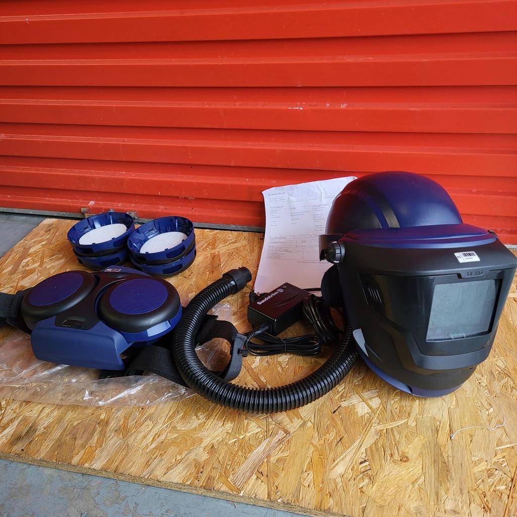 Sundström SR 500 PAPR met SR 584 helm en filters, Ophalen of Verzenden, Zo goed als nieuw, Volgelaatsmaskers