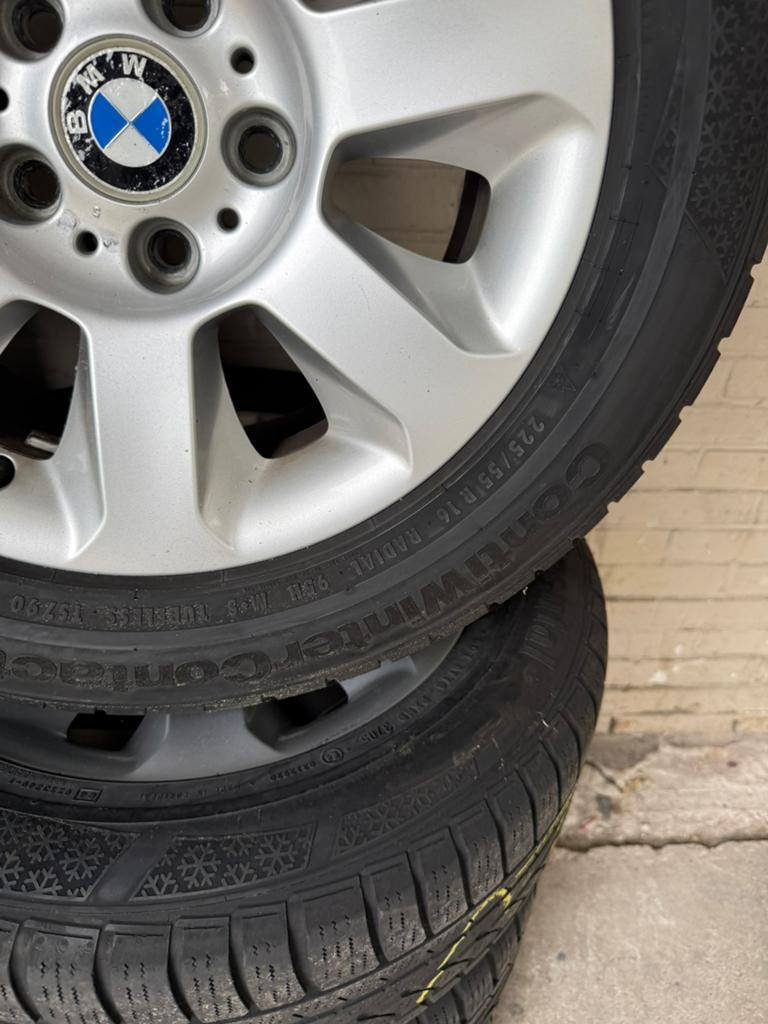 BMW E60/61 velgen + banden 255/55/16, Ophalen, 255 mm, 16 inch, Banden en Velgen