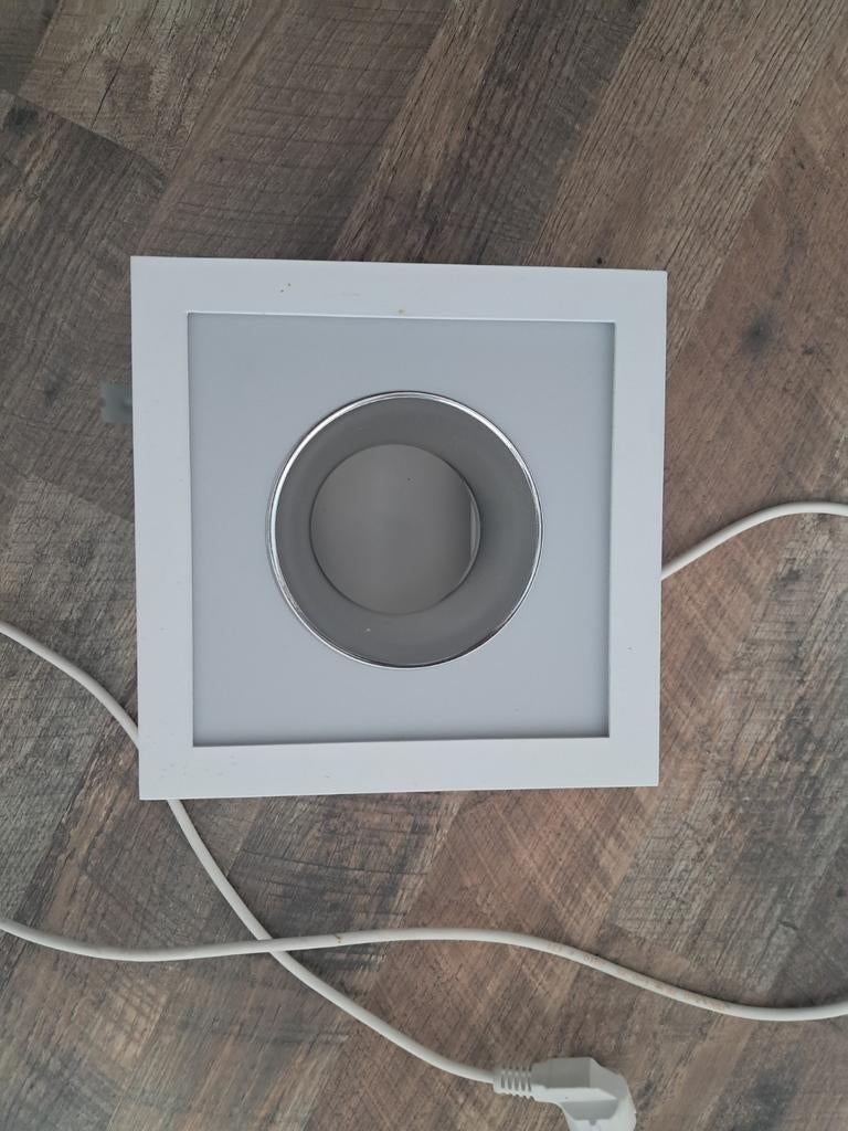 7x Vierkante Inbouwspot 20cm - Plafondspot, Ophalen, Gebruikt, Metaal of Aluminium, Modern, Strak