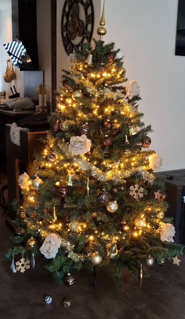 Kerstboom incl versiering, Ophalen, Gebruikt