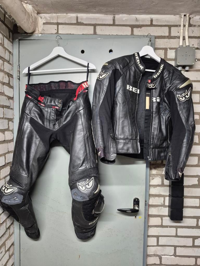 Berik leren combipak maat 48, Motoren, Kleding | Motorkleding, Combipak, Dames, Heren, Tweedehands, Ophalen of Verzenden