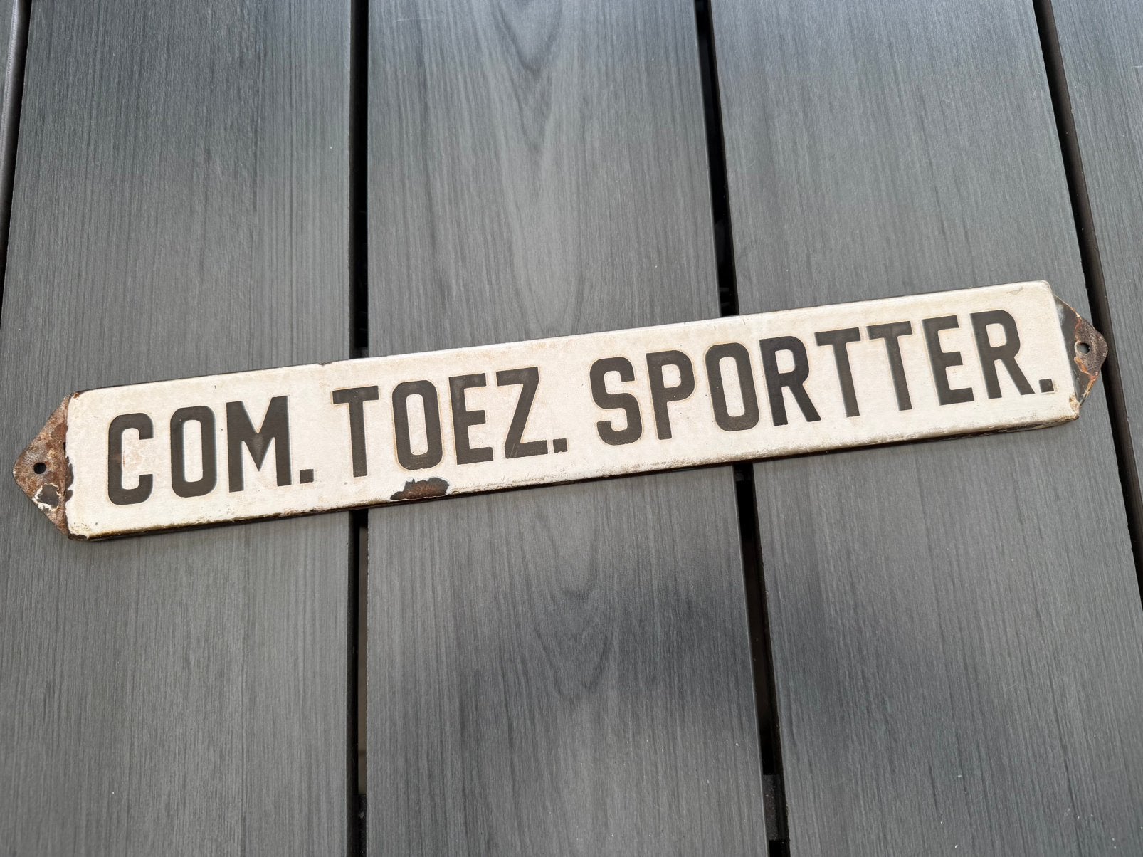 Emaille bordje com.toez.sportter, Ophalen of Verzenden