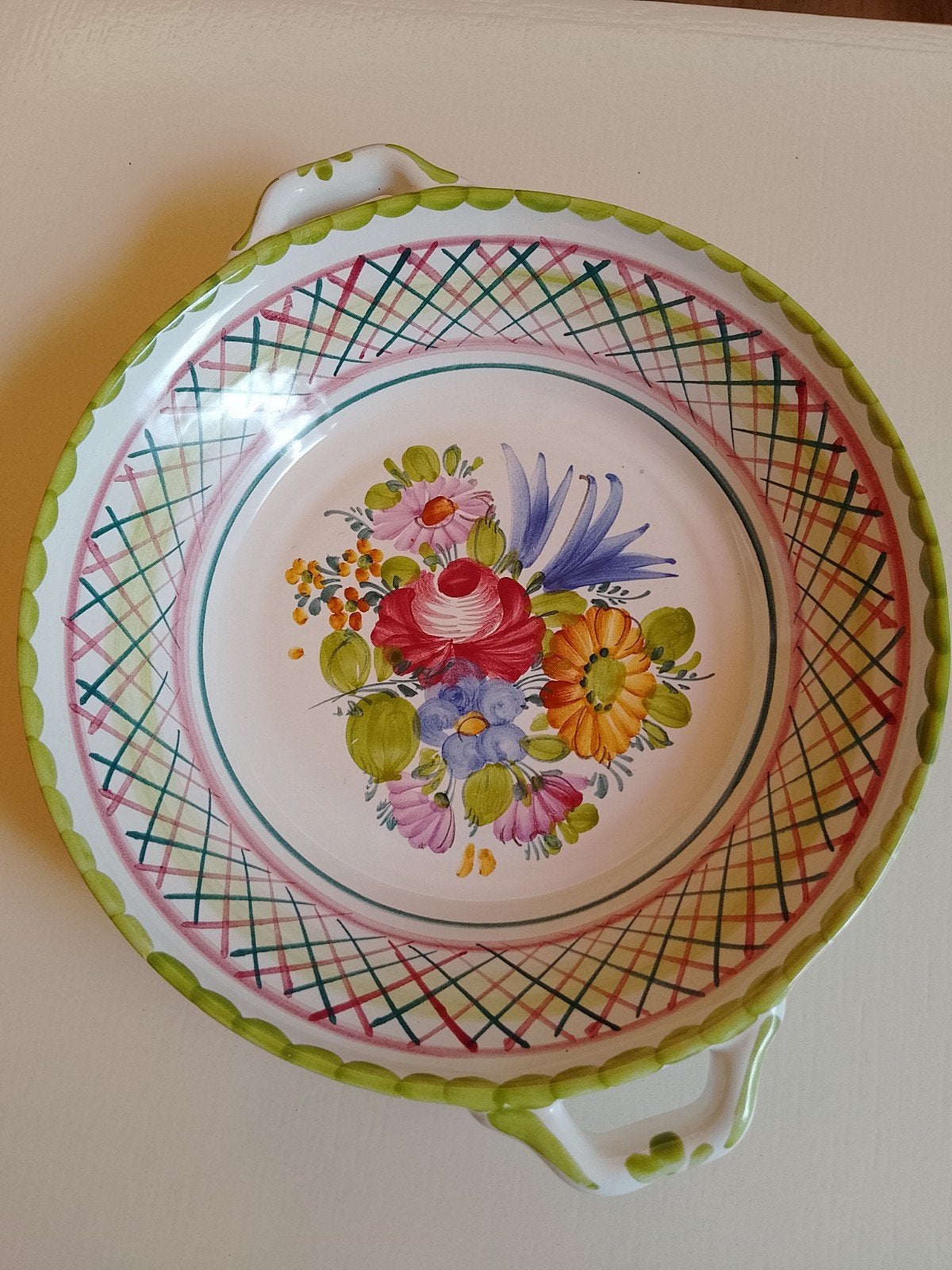 Prachtig vintage keramiek serveer-/ovenschaal handgemaakt, Ophalen