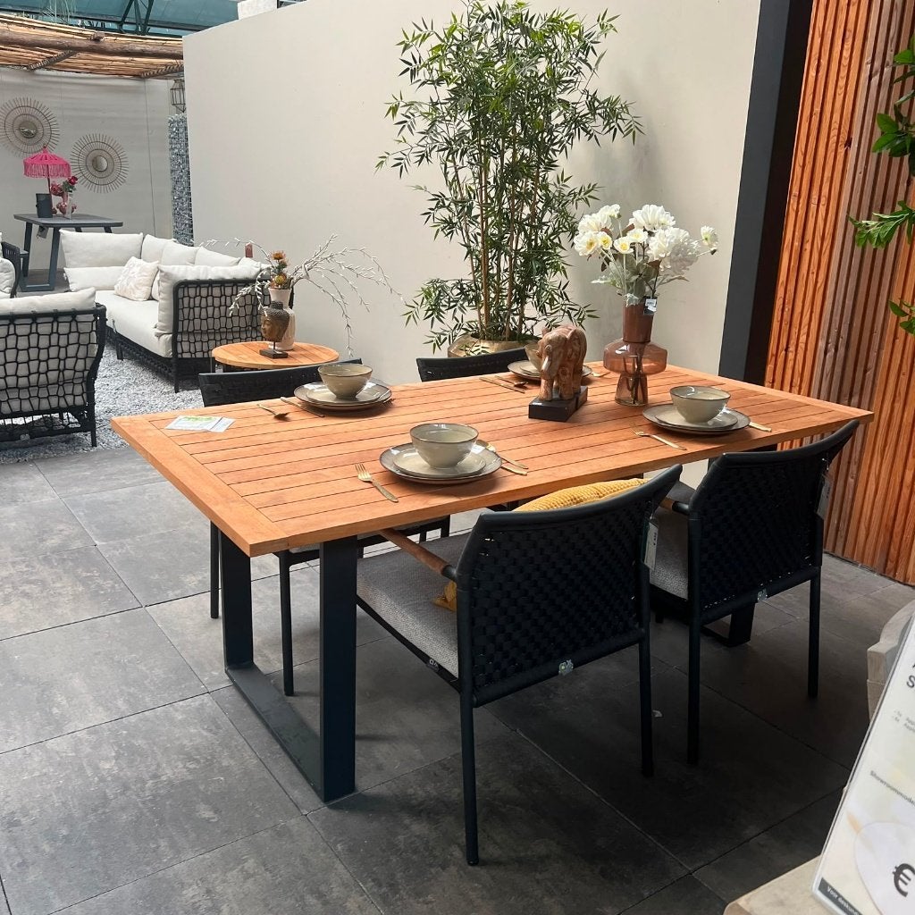 Elle Tuinset | Showroommodel, Tuin en Terras, Ophalen, 4 zitplaatsen, Gebruikt, Teakhout