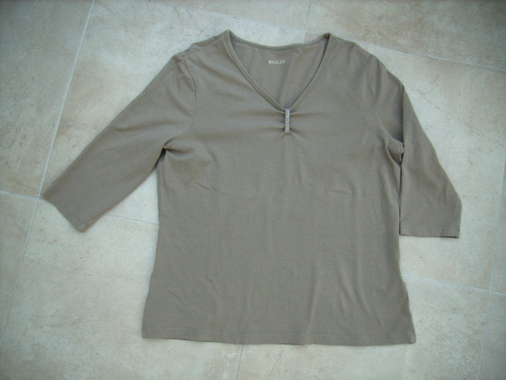 als nieuw:Basler V-hals top met 3/4 mouw, taupekleur maat 42, Kleding | Dames, Overige kleuren, Ophalen of Verzenden, Zo goed als nieuw