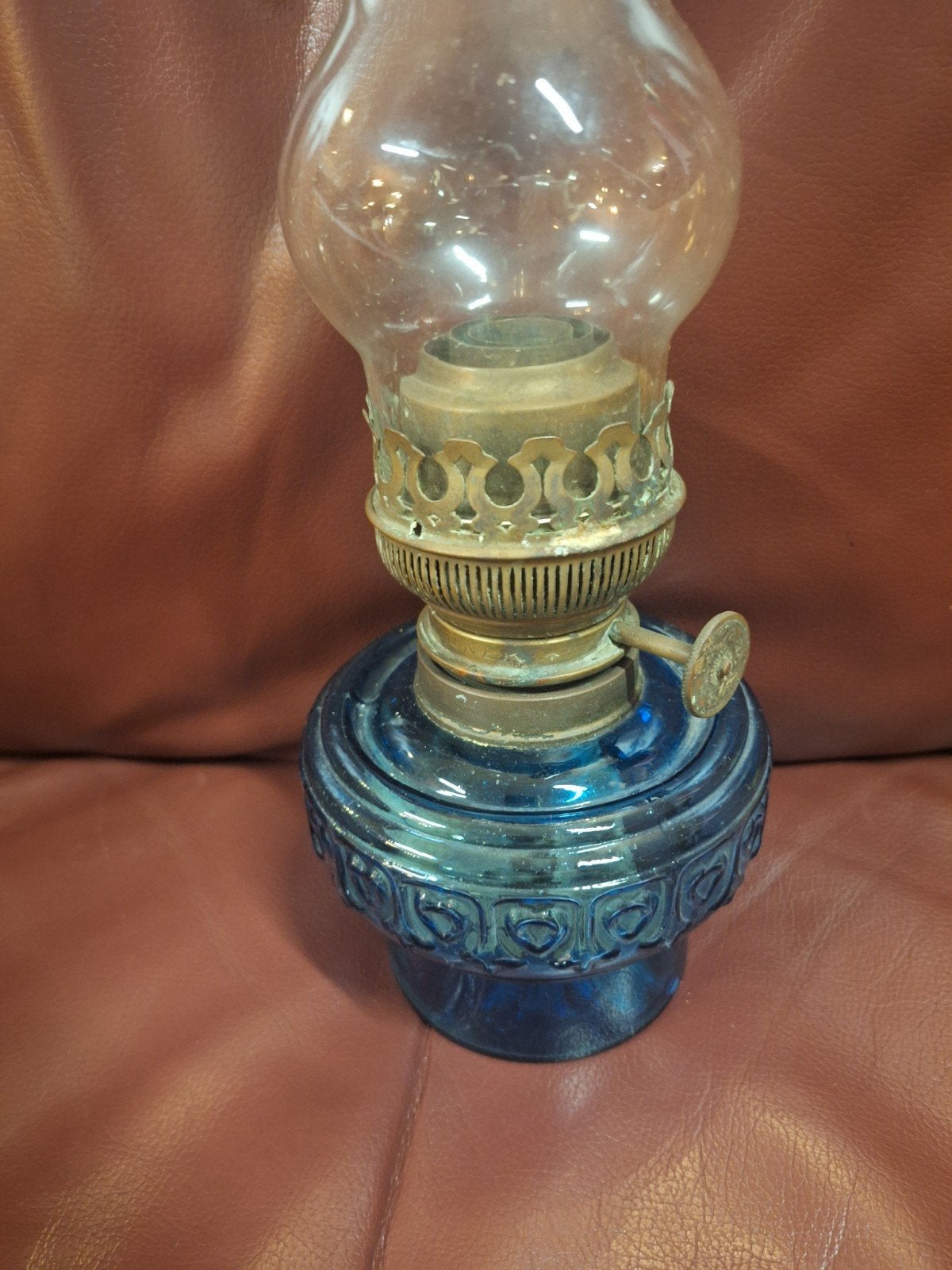 Franse blauwe olielamp, Ophalen of Verzenden