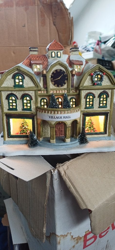 Vintage dickens village hall noma  met doos, Ophalen of Verzenden, Zo goed als nieuw