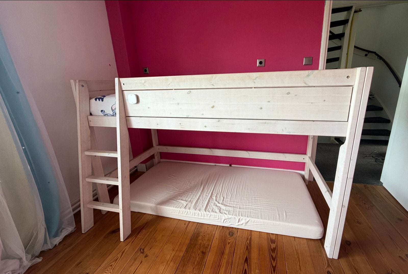Lifetime halfhoogslaper met extra bed, Ophalen, 90 cm, Eenpersoons, Minder dan 160 cm